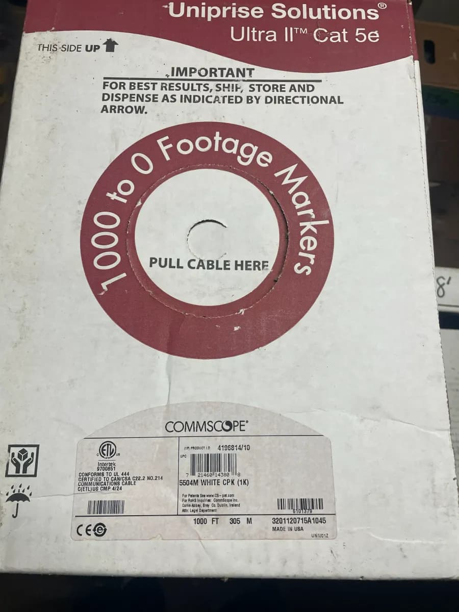 CommScope / Uniprise Ultra II 5504M Cat5e CMP Plenum Cable Boxes thumbnail 3