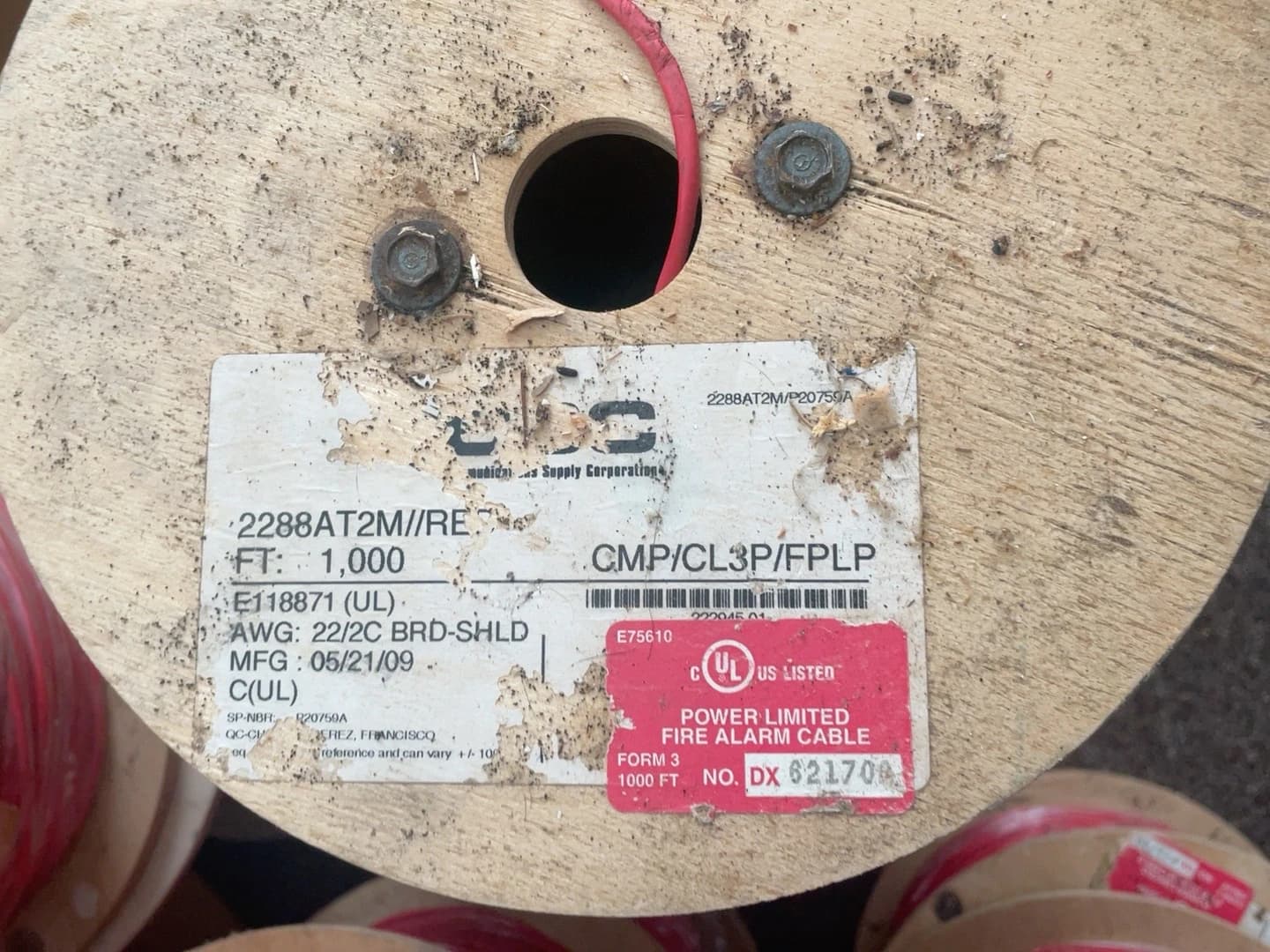 2288AT2M/RED Fire-Alarm Cable - Red 22/2 Braided Shield thumbnail 2