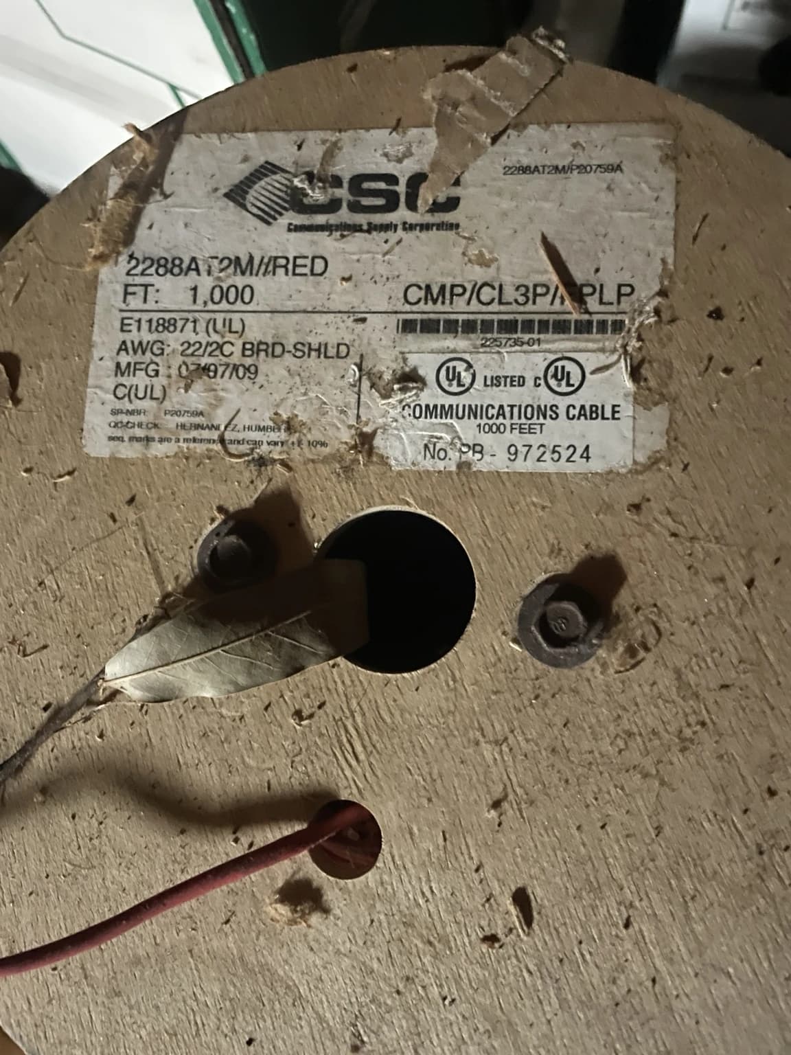 2288AT2M/RED Fire-Alarm Cable - Red 22/2 Braided Shield thumbnail 3